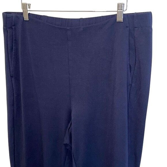 J. Jill Wearever Collection Womens Flat Front Cropped Pants‎ Navy Blue Size XL - Picture 2 of 8